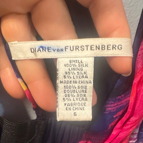 Diane Von Furstenberg Colorful Backless Dress Size 6 - Picture 3 of 10